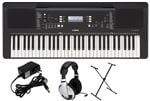 Yamaha PSRE373 Premium Keyboard Package with X-Stand Front View